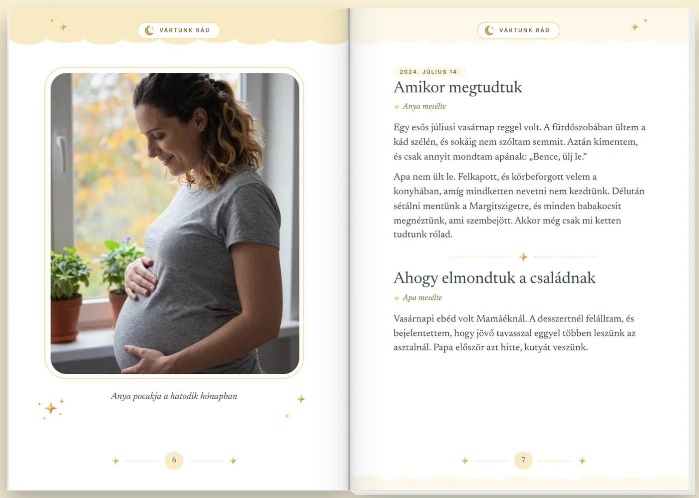 Panna Első éved könyve a lapozóban: Amikor megtudtuk, fotóval